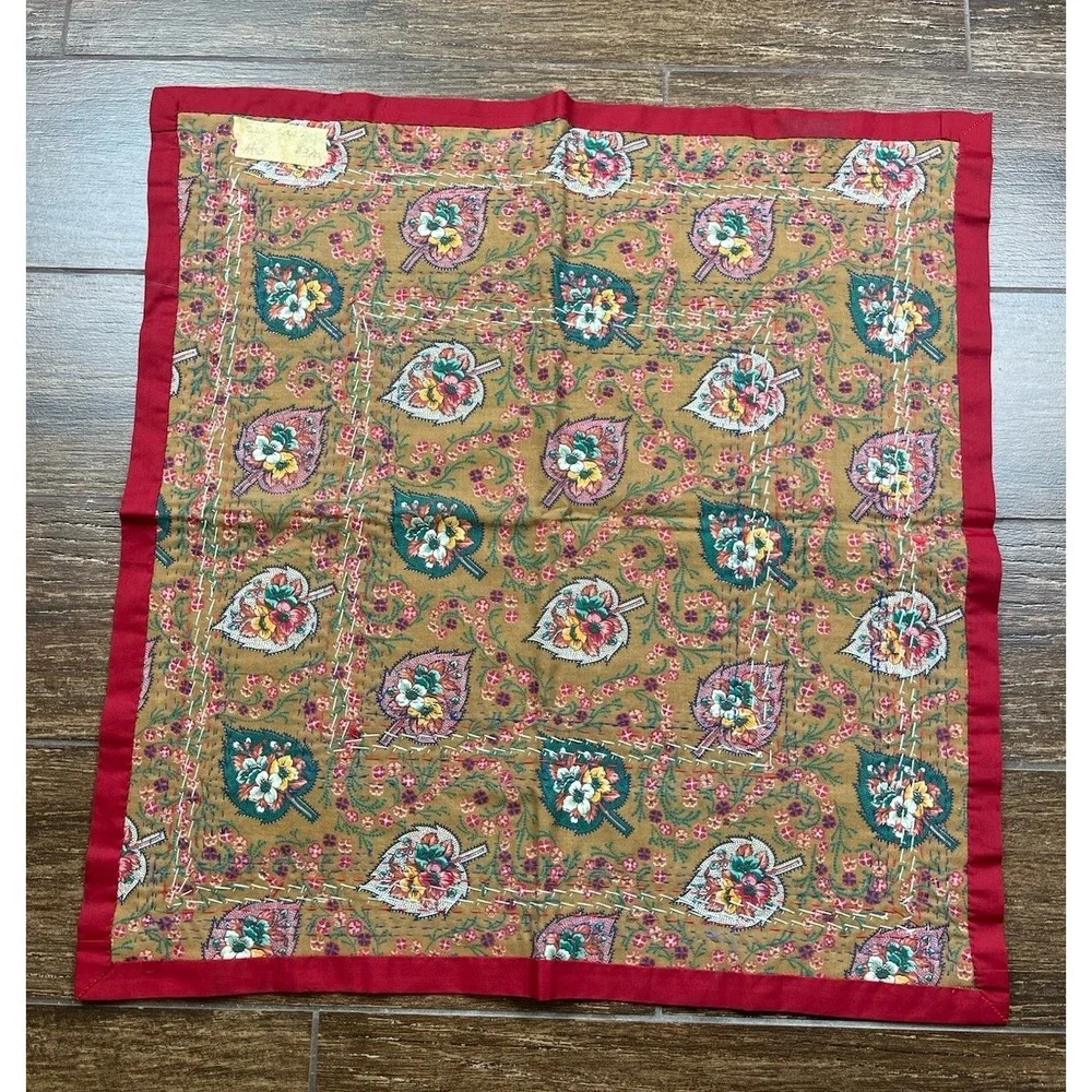 Vintage Hmong Embroidered Handmade Folk Art Cloth Wall Art Quilt Block 21 X 22